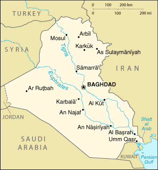 map of iraq