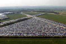 image of a lot full of MG Rover autos